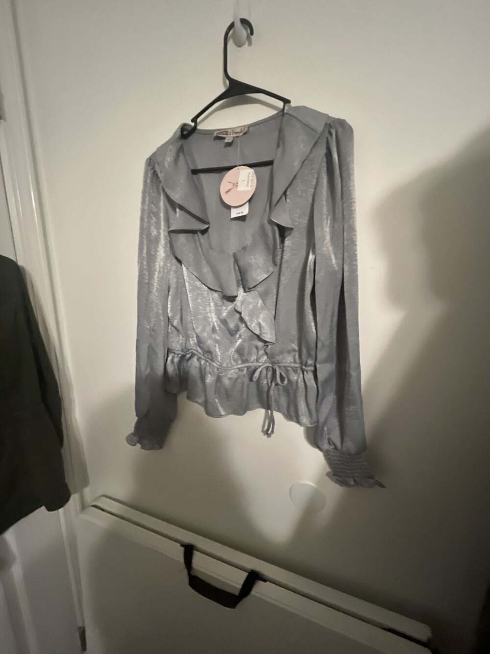 Gypsies & Moondust Ruffle Trim Long Sleeve Blouse XL